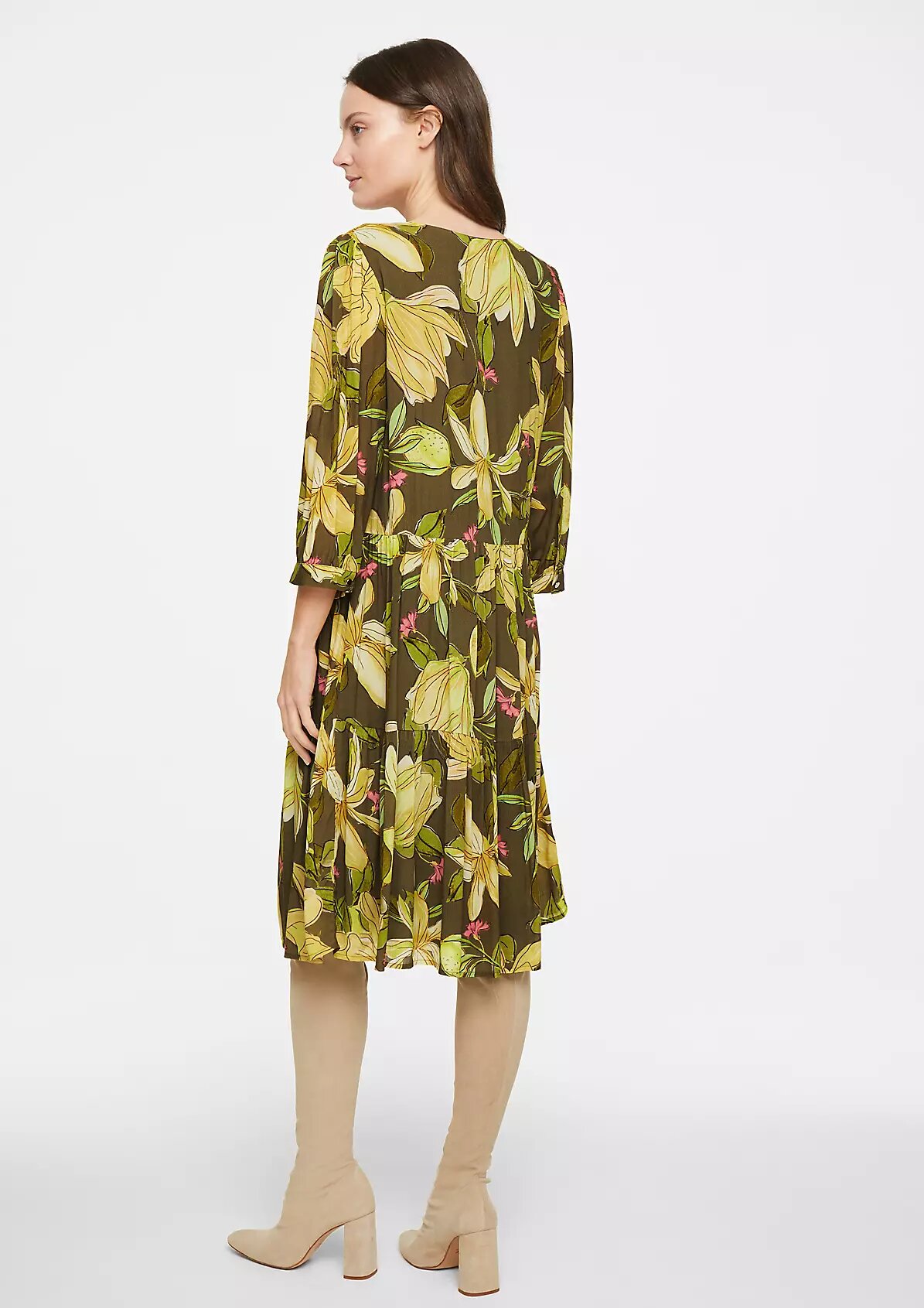 Šaty Comma zelená-kvet